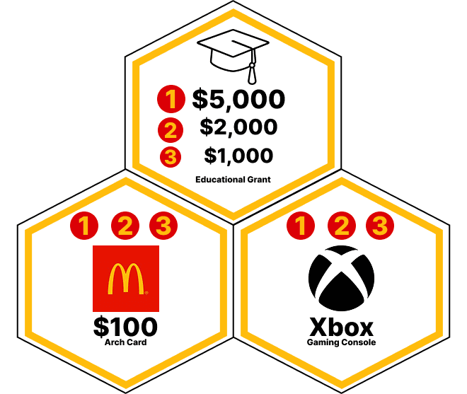 Prize breakdown: 1st place $5,000 educational grant, Xbox, and $100 Arch Card; 2nd place $2,000; 3rd place $1,000